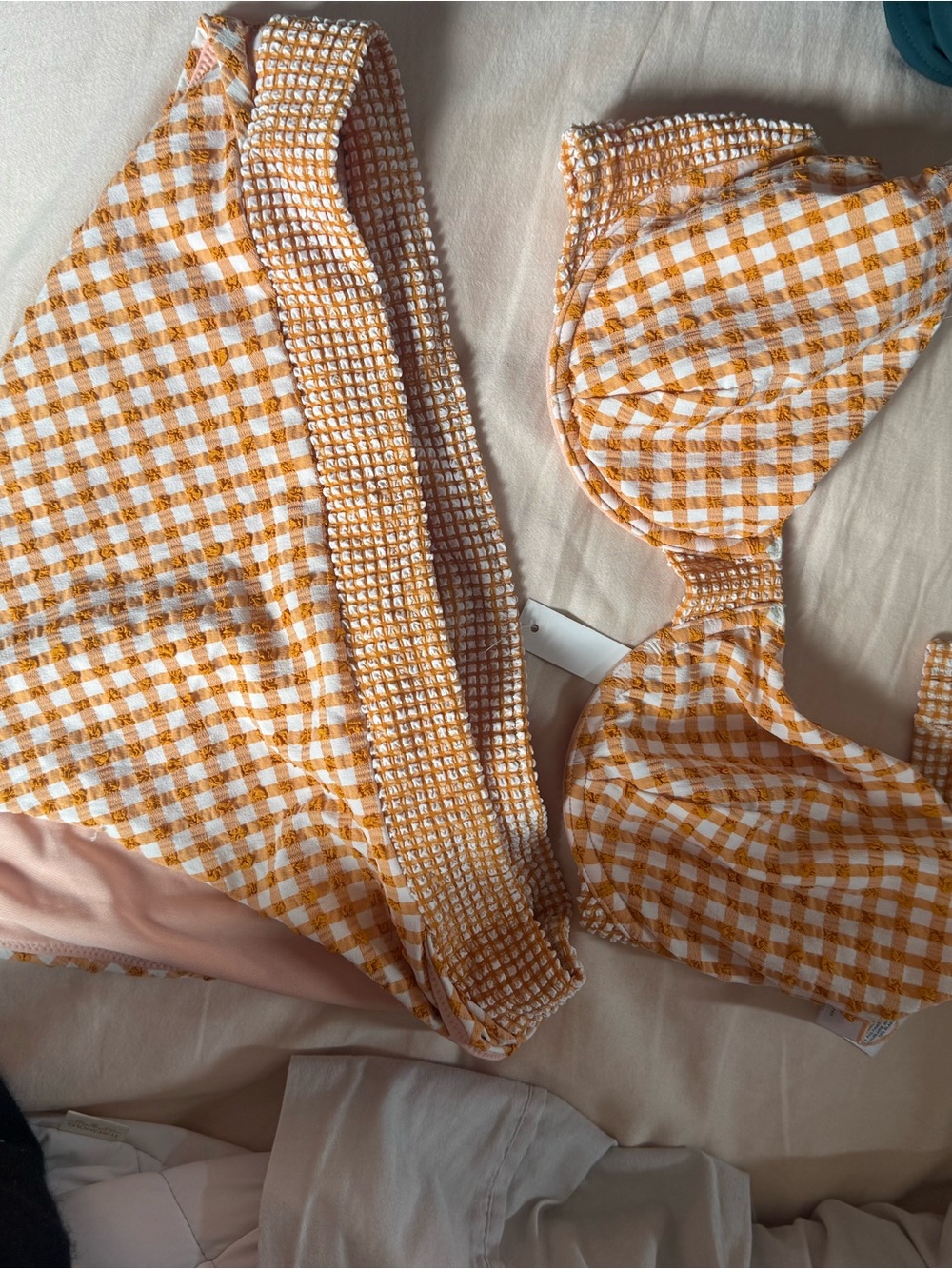 Madewell Yellow and White Gingham Bikini Set